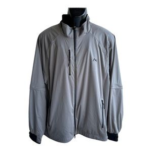 Cutter & Buck WeatherTec Size L Gray /Black Full‎ Zip Rain/Wind Jacket